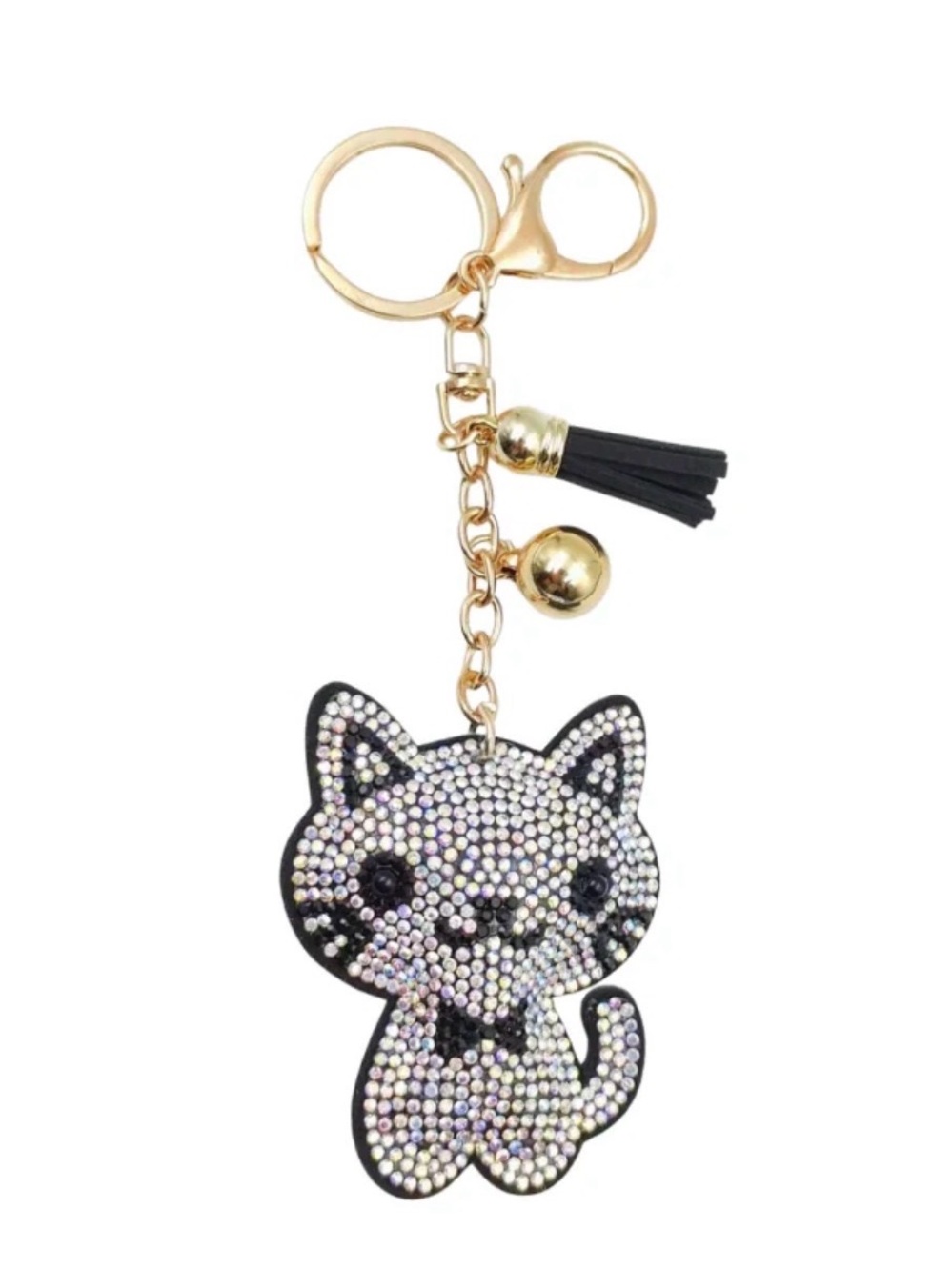 Cat bling charm keychain